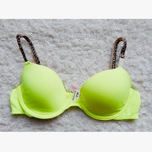 PINK Neon Yellow Bra